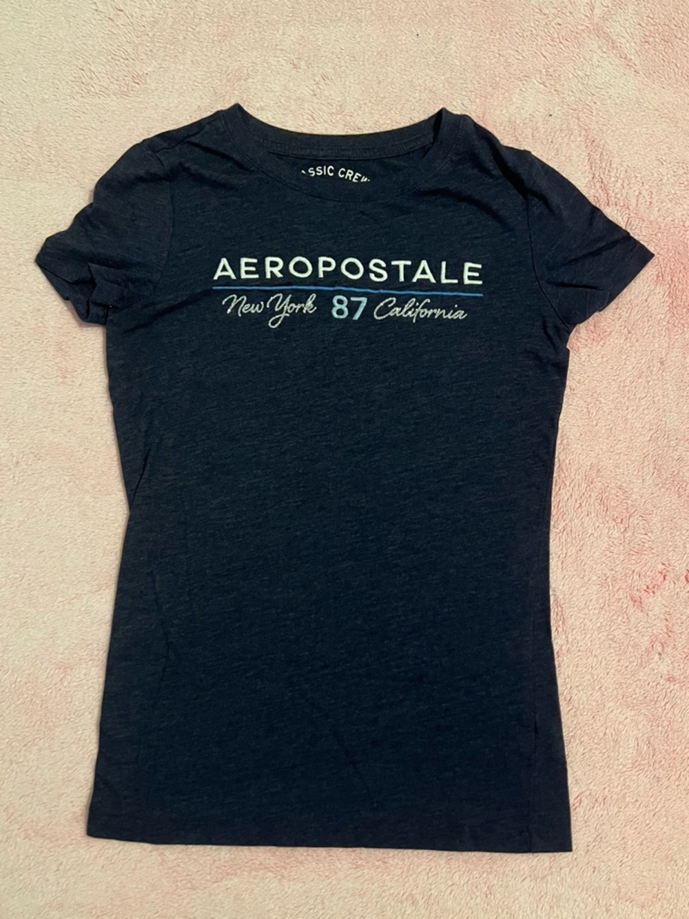 Aeropostale Navy Blue Short Sleeve Logo Tee